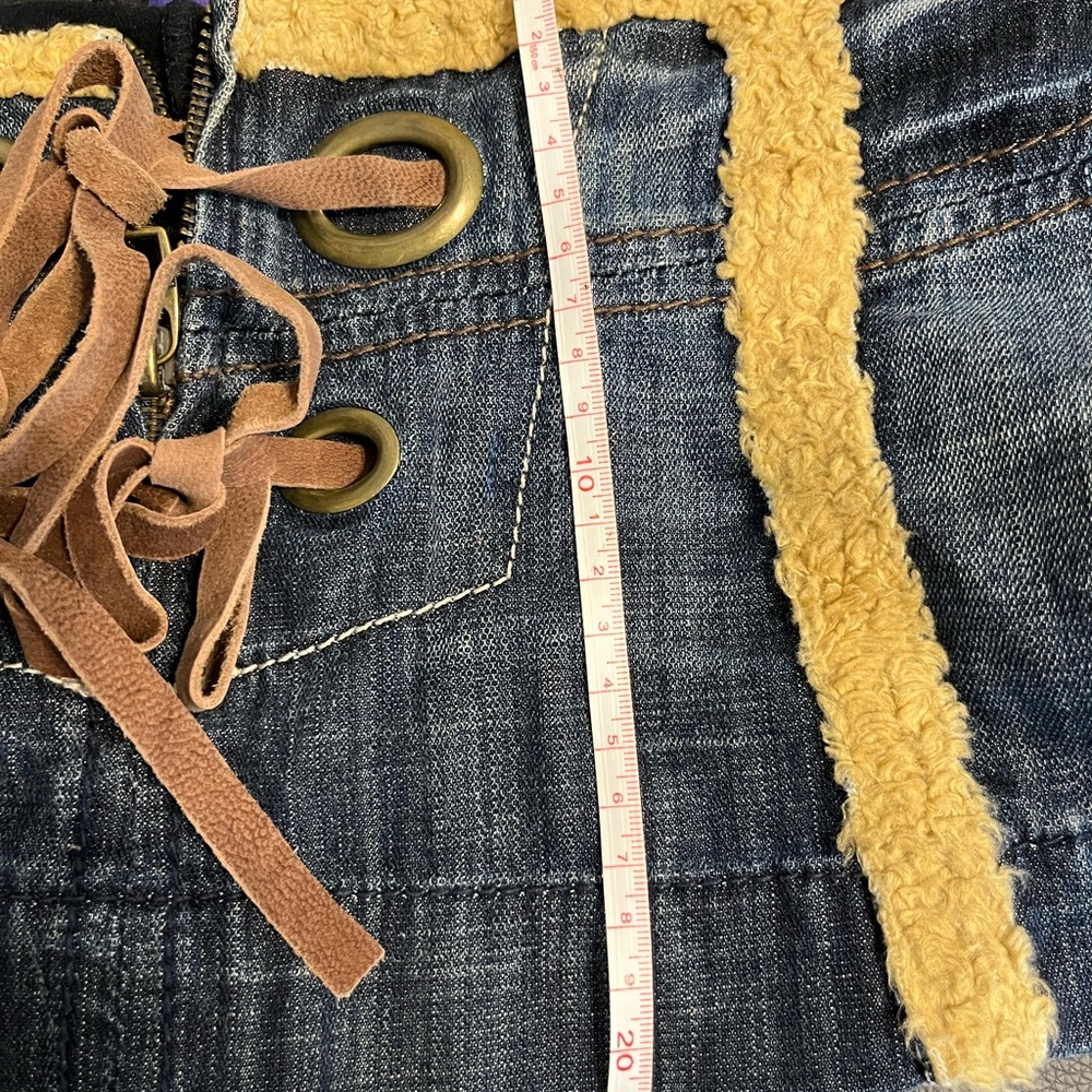 Miss Sixty Y2K Blue Denim Mini Skirt with Yellow Trim - Picture 6 of 6